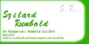 szilard rumbold business card