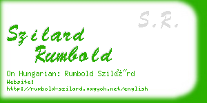 szilard rumbold business card